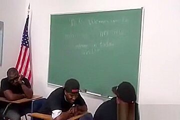 Horny Arab Teacher Interracial Gangbang