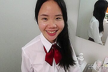 Pov Cute (18)yo Japanese Gets A Huge Facial After She Sucks Her Stepdads Dick To Thank Him For Her New Phone