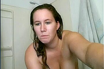 Lovely And Busty BBW Babe Takes A Shower