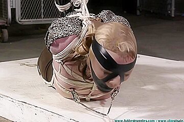 Skank Blonde Suffers Incredible Hogtie By Mamaic