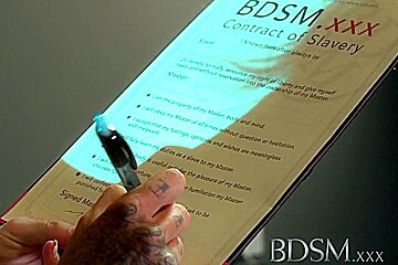 BDSM XXX Sexy Tattooed Slave Girl Get Mouthful Of Cock