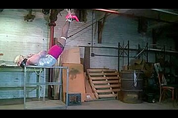 Noisy Slut Bound, Gagged & Hung From The Ceiling