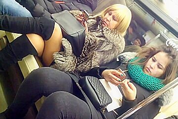 Mature Legs On Train