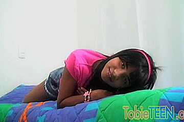 (18)+ Fingering Her Sweet Petite Pussy   Tobie Teen