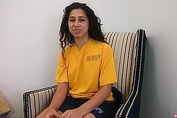 Brunette In A Yellow Shirt Is About To Get Nailed, In Front Of The Camera