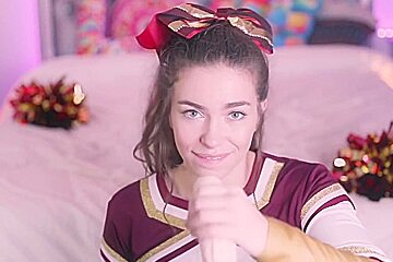 A Cheerleader Girl Sucks A Dildo He Cums Facial For Chat.