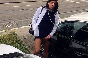 Crossdresser Masturbates In Public