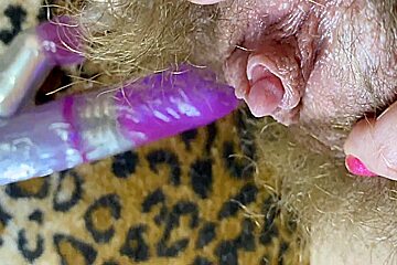 Bunny Vibrator Test Masturbation Pov Closeup Erected Big Clit Wet Orgasm Hairy Pussy (14) Min