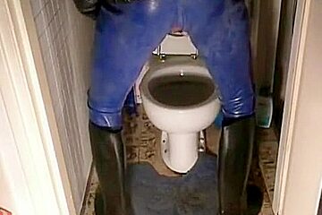 Nlboots   Blue Rubber Catsuit, Rubber Jack, Riding Boots