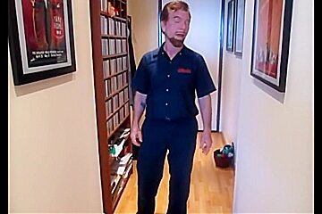 Sexy Plumber Lays Pipe In Two Holes