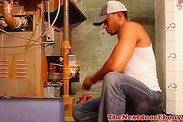 Black Handyman Solo Rubbing His Big Tool