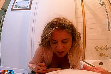 Stepsister Sits On Stepbrothers Dick In The Bathroom