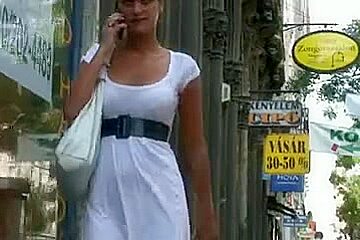 Upskirt And Sheer White Suit