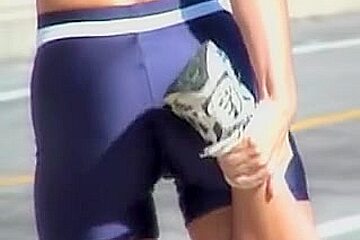 Young Candid Ass In Sports Shorts Spied In The Street (03)a