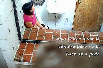 Fat Ass Woman Doing Her Business In The Bathroom