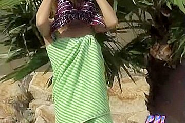 Erotic Brown Haired Oriental Doll Getting Involved In Some Bikini Sharking