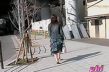 Long Skirt Sharking Adventure Of Oriental Tart Being Caught Off Her Guard