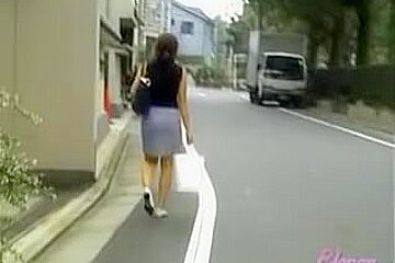 Sharking Of A Gorgeous Japanese Lady Wearing A Skirt