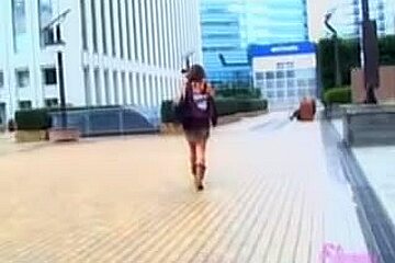 Public Sharking Of A Japanese Gal In A Short Skirt