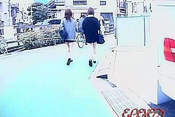 Two Guys Prey On Asian Panties Like Amateur Skirt Sharks