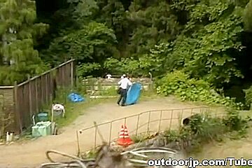 Horny Japanese Couple Have Hardcore Outside Sex Fun
