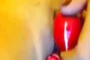 Milf Moaning With Red Balls Inside Her Completely Wet Pussy