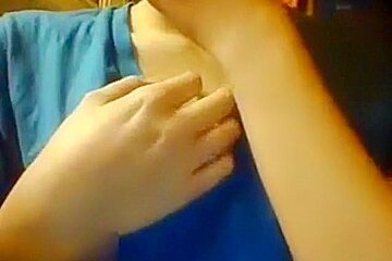 Girl Plays With Her Tits And Fingers Her Shaved Pussy In The Bathroom