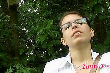 Zuzinka Plays With Her Pussy Outdoor