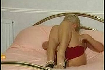 Blonde Mature Sweetie Stripping And Masturbating