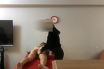 Legit Blonde Masseuse Giving In To Huge Asian Cock (1)st Appointment Pt(1)