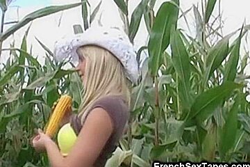 Fit Blond Honey Drilled In A Corn Field