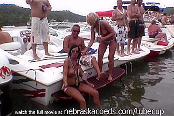 Many Random Women Flashing Their Perfect Tits On Lake