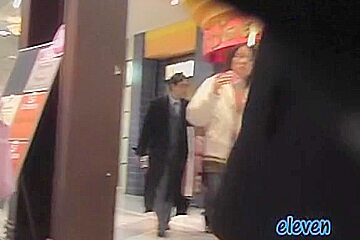 Hot Asian Got Skirt Sharked On The Escalators In The Mall