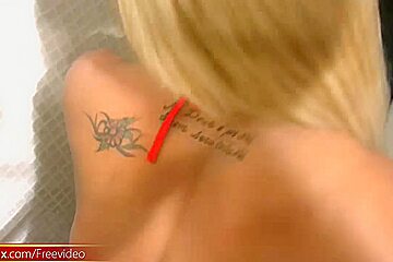 Bigtitted Blonde Shemale Reveals Bigtits And Plays With