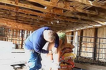 Redneck Farmer Creampies His Wife In The Cowshed