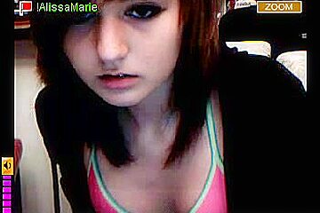Emo Teen (18)+ Cutie Shows Her Tiny Tits And Pussy On Cam